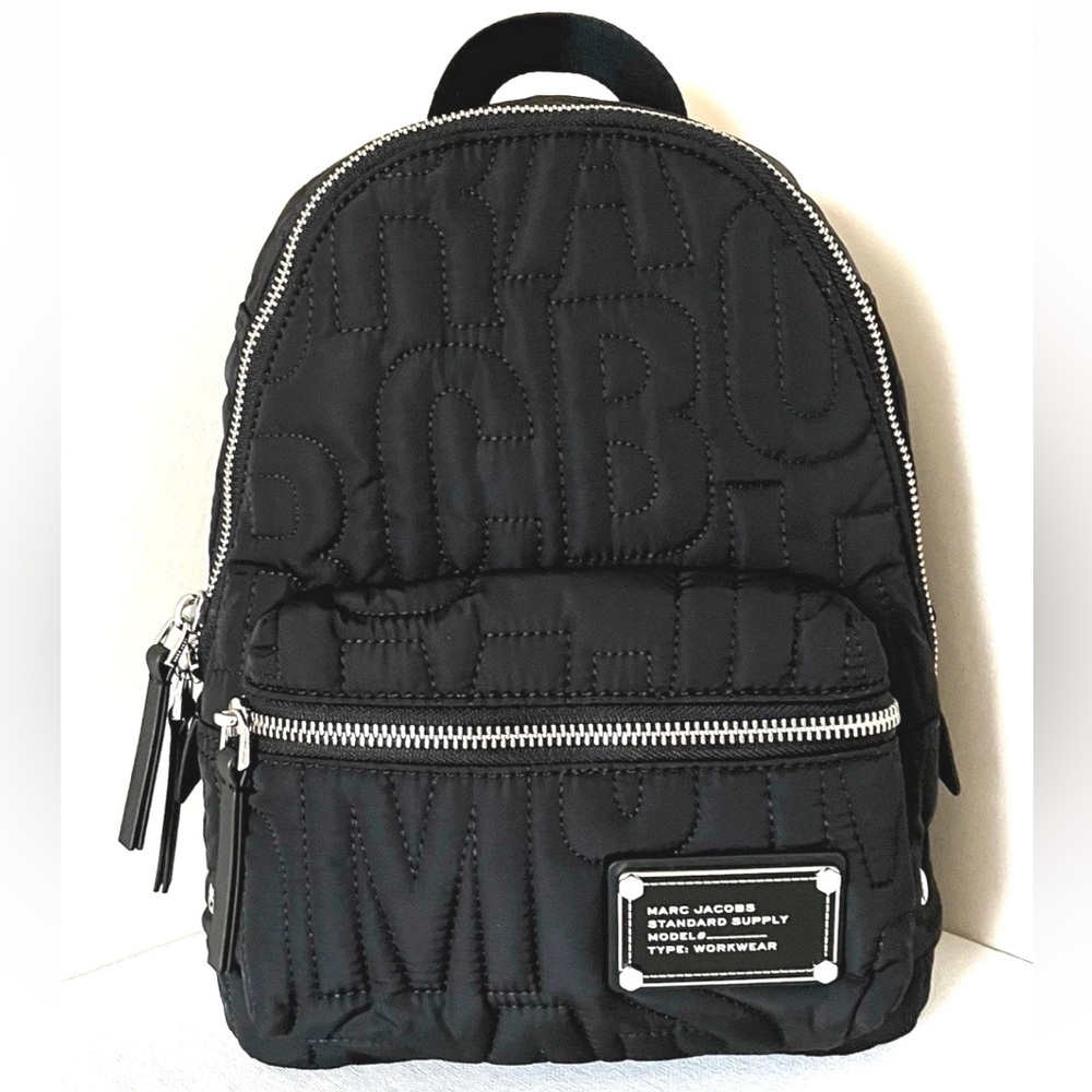 New Marc Jacobs Quilted Nylon Backpack Black